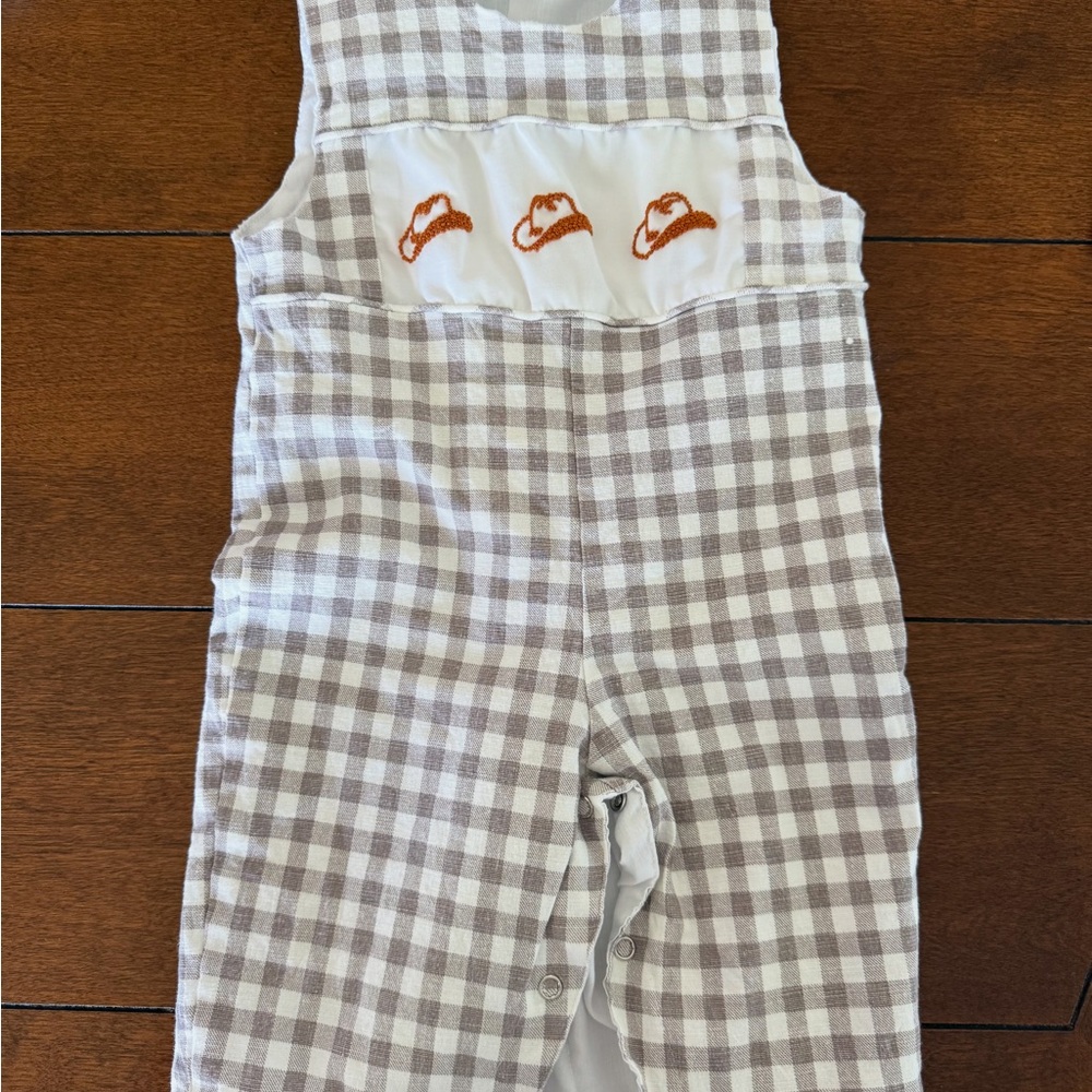 Sweet Dreams Brown and White Checkered Kids One Piece